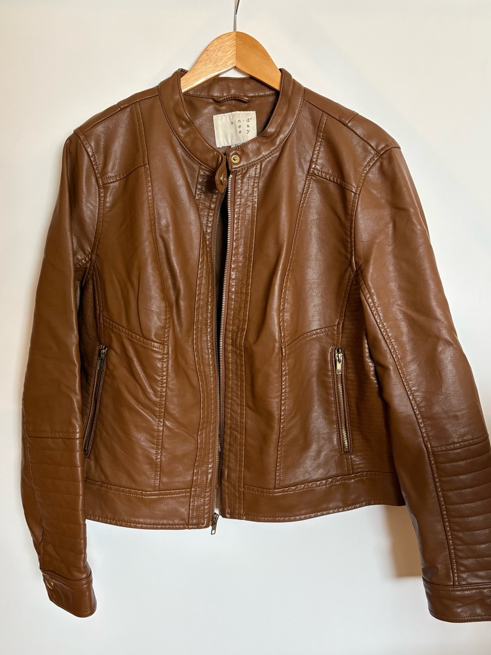 a new day Brown Faux Leather Moto Jacket